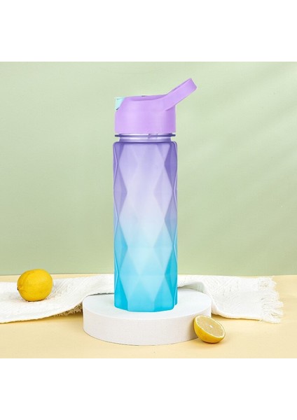 Yeşil Mor Yerçekimi 600ML 600ML Su Şişesi Uzay Kupası Yıldız Anason Açısal Degrade Saman Bardağı Açık Sızdırmaz Spor Su Isıtıcısı Içme Bardağı Su Şişesi (Yurt Dışından)