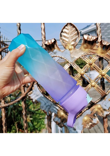 Yeşil Mor Yerçekimi 600ML 600ML Su Şişesi Uzay Kupası Yıldız Anason Açısal Degrade Saman Bardağı Açık Sızdırmaz Spor Su Isıtıcısı Içme Bardağı Su Şişesi (Yurt Dışından) indirimleri