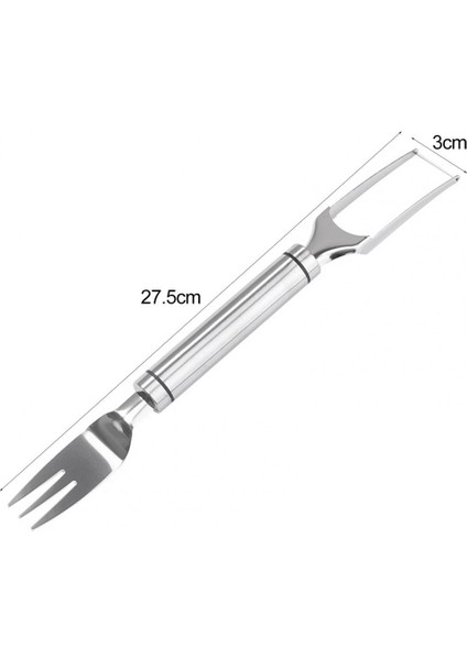 Gümüş Karpuz Çatal Dilimleme Yeniden Kullanılabilir Profesyonel Manuel Dilimleme Paslanmaz Çelik Hızla Kavun Meyve Kesici Dilimleme Mutfak Gadget (Yurt Dışından)