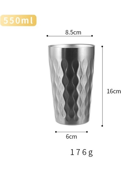 Zımpara 550ML 175-550ML Çift Duvar Yalıtımlı Kahve Fincanları 304 Paslanmaz Çelik Kahve Fincanı Çift Alt Kupa Şarap Gözlük Bira Çay Bardak Kokteyl Bardağı (Yurt Dışından)