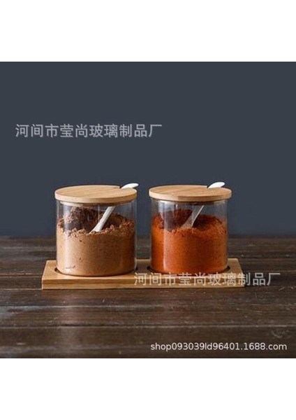 2 Adet Taban ile Cam Baharat Kavanozları Bambu Kapaklı Baharat Baharat Kapları Baharat Pot Tuz Biber Çalkalayıcılar Baharat Organizatör Mutfak Baharat Kavanoz Seti (Yurt Dışından)