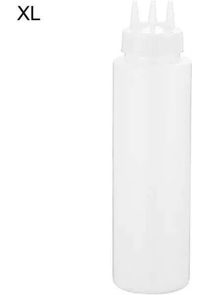 Beyaz Xl Sıkma Şişesi 3 Delikli Şeffaf Yağ Sıkma Şişesi Büyük Kapasiteli Kaymaz Sıkma Şişe Yumuşak Gıda Sınıfı Çeşni Şişeleri (Yurt Dışından)