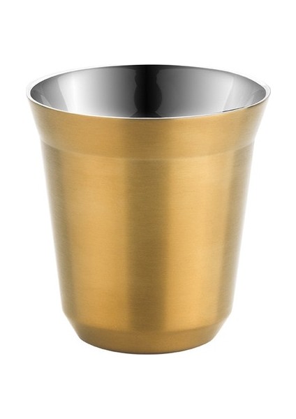160ML-ALTIN 80-160ML 80/160ML Espresso Kupalar 304 Paslanmaz Çelik Çift Katmanlı Haşlanma Önleyici Kahve Sütlü Içecek Kahvaltı Fincanları Yalıtımlı Kahve Kupaları (Yurt Dışından)
