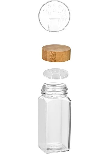 5 Adet 120ML Bambu 120ML Mutfak Baharat Şişesi Bambu Kapaklı 4 Oz Kare Cam Baharat Kavanoz Tankı Delikli Toz Tuz Biber Depolama Lezzet Kabı (Yurt Dışından)