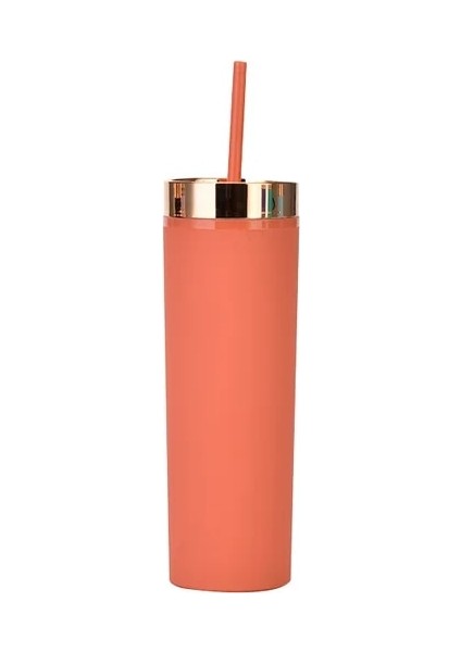 D 16OZ 16OZ Akrilik Nedime Bardak Plastik Düz Sıska Tumbler Kaplama Kapaklı Çift Duvar Içme Şişesi Saman Bardak (Yurt Dışından) fiyatları