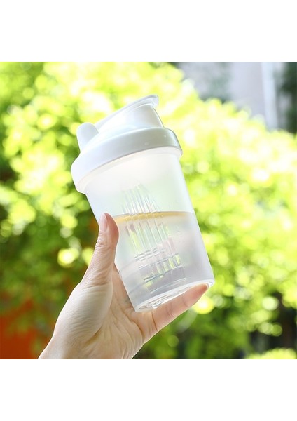 Beyaz 401-500ML 400-500ML Protein Tozu Beslenme Shaker Fincan Şeker Renk Spor Spor Sallama Karıştırma Şişesi Zaman Ölçeği ile Su Bardağı Içecek Aracı (Yurt Dışından)