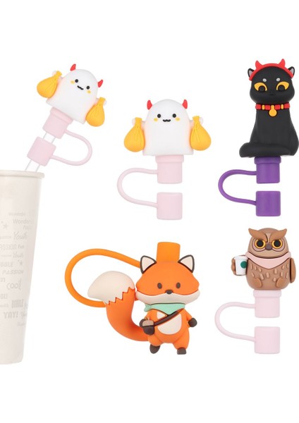 Stil 10 1 Adet Yeniden Kullanılabilir Yaratıcı Silikon Saman Tıkacı Toz Geçirmez Içme Toz Kapağı Sıçramaya Dayanıklı Saman Ipuçları Kapak Drinkware Fincan Aksesuarları (Yurt Dışından) modelleri