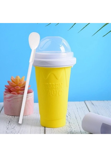 Yellow1 Yaz Çabuk Dondurulmuş Bardak Slushie Yapımcısı Fincan Ev Yapımı Milkshake Şişesi El Sarsıntı Hızlı Soğutma Fincan Sihirli Dondurma Kupalar Ev Için (Yurt Dışından)