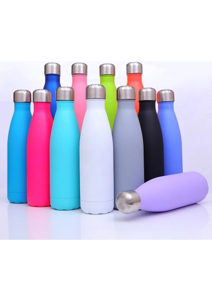 Tavuskuşu Mavisi 500ML 1000ML Çift Duvar 304 Paslanmaz Çelik Termos Moda Vakum Termos Açık Taşınabilir Spor Termal Içecek Su Şişesi (Yurt Dışından)