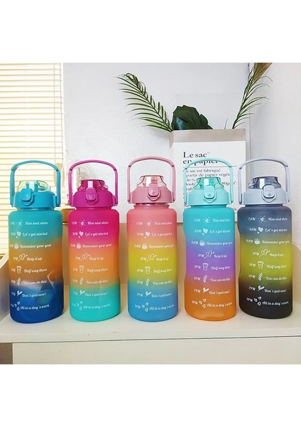3 Adet 2000ML-900ML-280ML 1 Takım/3 Adet Samanlı Spor Su Şişesi Erkek Kadın Spor Su Şişeleri Açık Soğuk Su Bottlesc Zaman Marker ile Drinkware (Yurt Dışından) modelleri