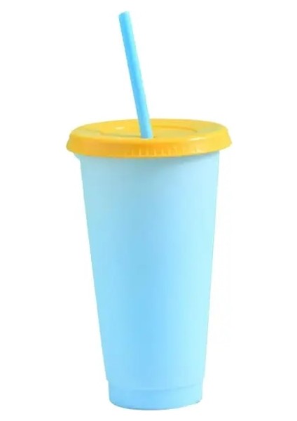 Mavi 700 ml Saman Şişesi Sabit Halka Tasarım Su Bardağı Pp Renk Değiştiren Su Bardağı Sızdırmaz Bpa Ücretsiz Içme Bardağı Günlük Kullanım Için (Yurt Dışından)