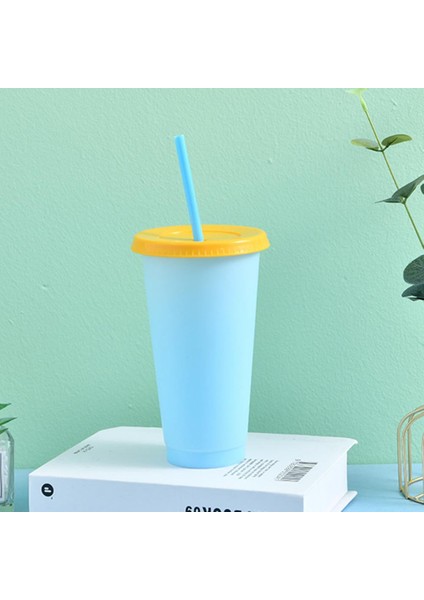Mavi 700 ml Saman Şişesi Sabit Halka Tasarım Su Bardağı Pp Renk Değiştiren Su Bardağı Sızdırmaz Bpa Ücretsiz Içme Bardağı Günlük Kullanım Için (Yurt Dışından)