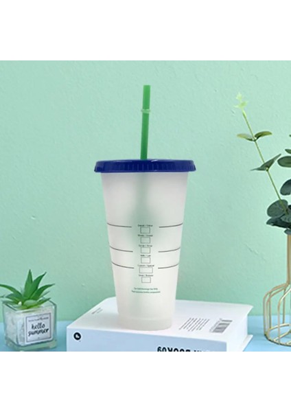 Mavi 700 ml Saman Şişesi Sabit Halka Tasarım Su Bardağı Pp Renk Değiştiren Su Bardağı Sızdırmaz Bpa Ücretsiz Içme Bardağı Günlük Kullanım Için (Yurt Dışından)