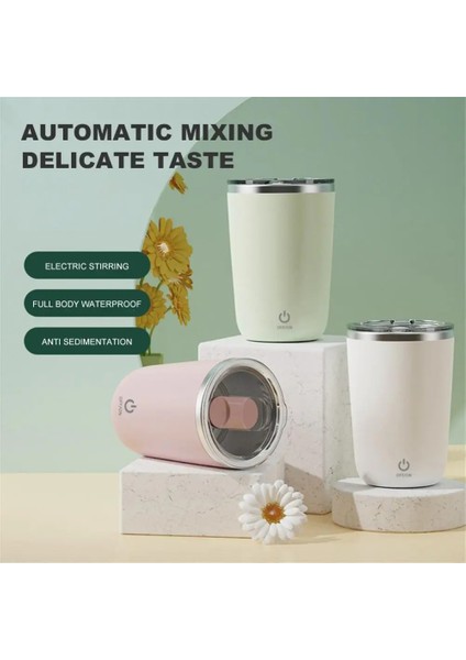 Beyaz 350ML USB Şarj Otomatik Karıştırma Kupası Protein Tozu Çalkalayıcı Şişe Su Geçirmez Dilsiz Taşınabilir Çok Fonksiyonlu Kahve Fincanı Süt Kupası Kupa (Yurt Dışından) modelleri