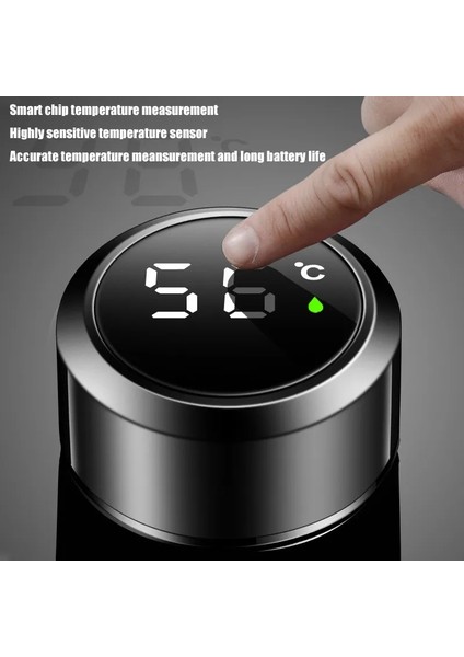 Çantalı Siyah 401-500ML 500ML Akıllı Dijital Termo Şişe Soğuk ve Isıyı Tutar Termal Su Bardakları Sıcaklık Göstergesi Koruma Termos (Yurt Dışından) modelleri