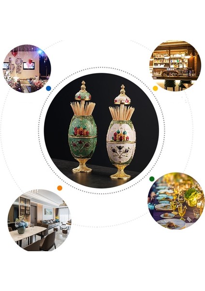 Mavi Avrupa Tarzı Otomatik Kürdan Kutusu Alaşım Kazınmış Kale Yüksek Ayak Tutucu Kürdan Dağıtıcı Kutusu Ev Masaüstü Dekorasyon (Yurt Dışından) fırsatları