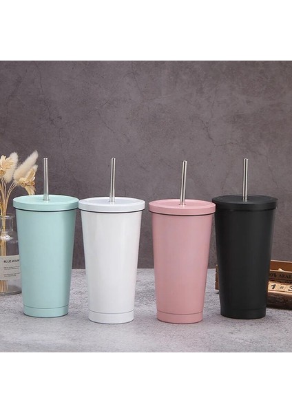 C 500 ml Paslanmaz Çelik Samanlı Bardak Termos Içme Fincan Kahve Süt Su Şişesi Yeniden Kullanılabilir Şişesi Metal Bardak Saman Seyahat Tipi Kupa (Yurt Dışından) modelleri