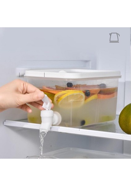 5l Musluklu Buzlu Içecek Dispenseri Soğutulmuş Meyve Suyu Limonata Dispenseri Tıkaçlı Buzdolabı Kapısı Çay Yapmak Için Su Sürahisi (Yurt Dışından)