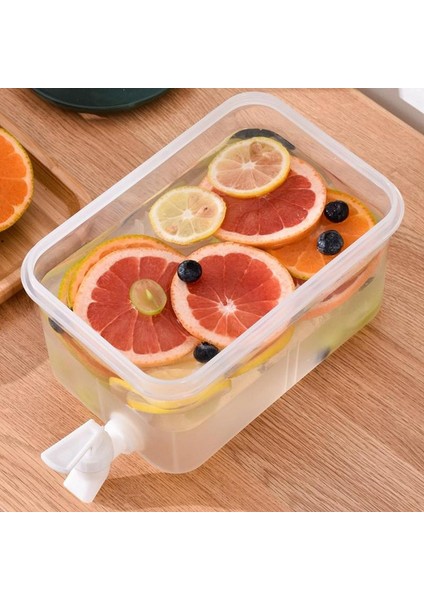 5l Musluklu Buzlu Içecek Dispenseri Soğutulmuş Meyve Suyu Limonata Dispenseri Tıkaçlı Buzdolabı Kapısı Çay Yapmak Için Su Sürahisi (Yurt Dışından)