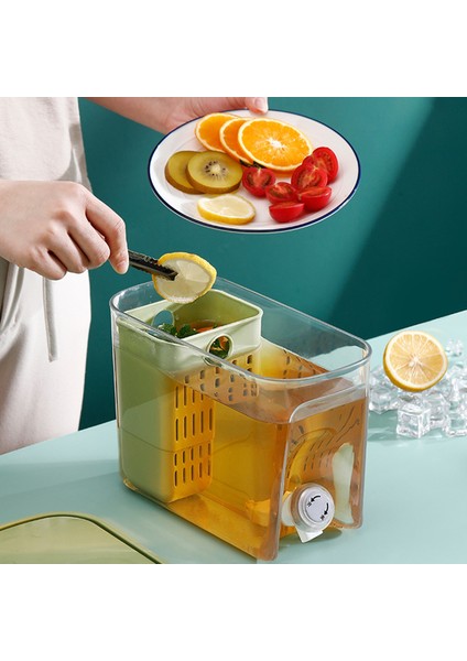 Green D 5.3l Musluklu Soğuk Su Isıtıcısı Kırılmaz Içecek Sürahisi Kova Buzdolabı Soğuk Su Isıtıcısı Musluklu Soğuk Su Sürahisi Musluk Ev Için (Yurt Dışından) indirimleri