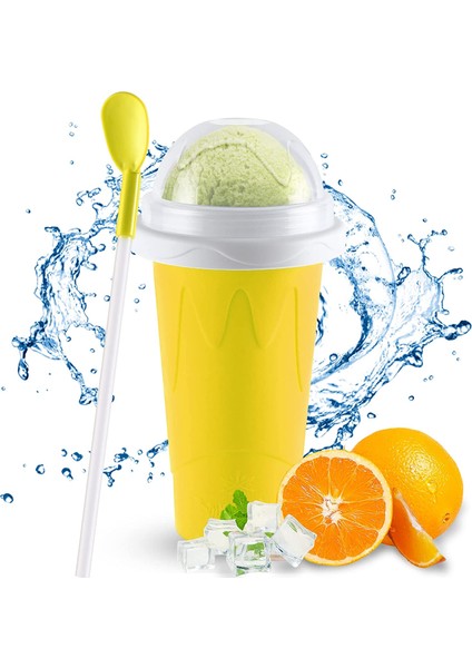 Sarı 210 ml Smoothie Kupası Tutam Bardak Dondurulmuş Sihirli Sıkma Fincan Soğutma Makinesi Fincan Dondurucu Kupa Milkshake Araçları Protable Smoothie Kupa Slushy Fincan (Yurt Dışından)