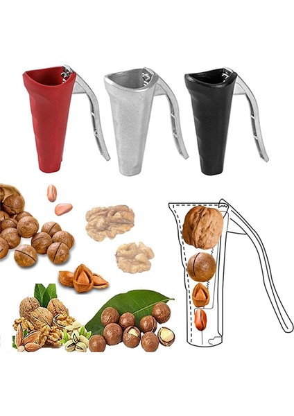Siyah Fındık Kraker Klip Aracı Ceviz Açacağı Pense Açmak Için Ceviz Gadget Fındık Klip Somun Maşa Sheller Taşınabilir Mutfak Aksesuarları (Yurt Dışından)