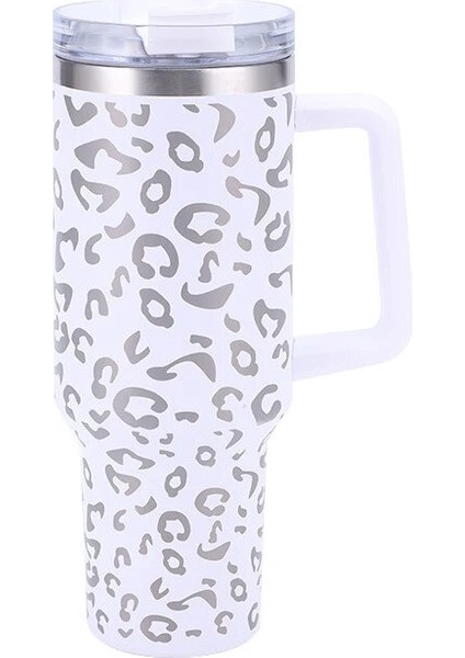 06 40 Oz Leopar Baskı Tarzı Araba Termos Kulplu Bardak Kahve Yalıtımlı Bardak Saman Paslanmaz Çelik Araba Termosları (Yurt Dışından) modelleri
