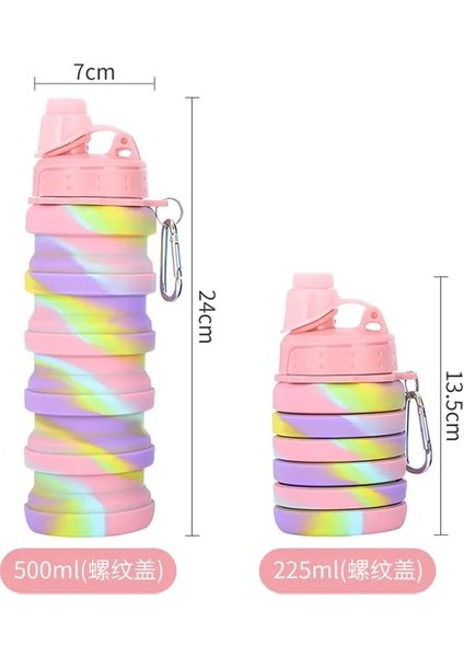 A-Pembe 401-500ML Doğa Sporları Silikon Katlanır Kupa Yaratıcı Bisiklet Seyahat Spor Taşınabilir Su Şişesi Kamuflaj Sıkma Bardak (Yurt Dışından)