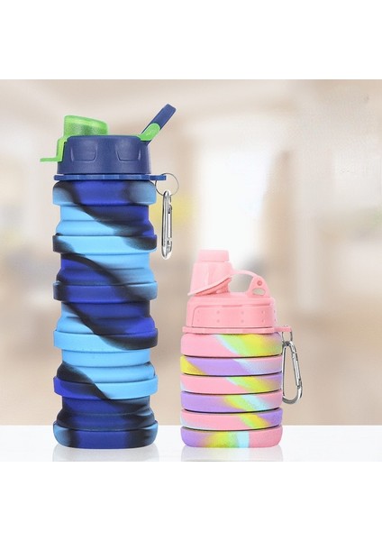 A-Pembe 401-500ML Doğa Sporları Silikon Katlanır Kupa Yaratıcı Bisiklet Seyahat Spor Taşınabilir Su Şişesi Kamuflaj Sıkma Bardak (Yurt Dışından) fiyatları
