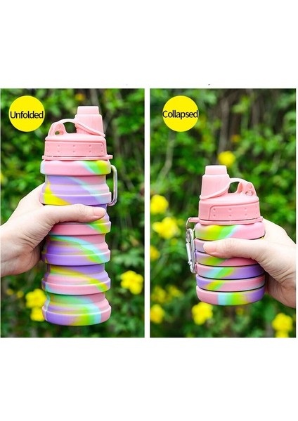 A-Pembe 401-500ML Doğa Sporları Silikon Katlanır Kupa Yaratıcı Bisiklet Seyahat Spor Taşınabilir Su Şişesi Kamuflaj Sıkma Bardak (Yurt Dışından) fırsatları