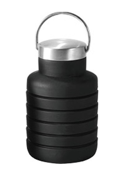 Siyah Gxma 500 ml Taşınabilir Silikon Geri Çekilebilir Katlanır Kapaklı Bardak Teleskopik Katlanabilir Içme Bardağı Açık Seyahat Su Bardağı (Yurt Dışından)