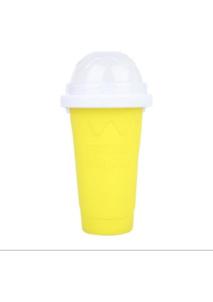 1 Adet Sarı 301-400 ml Kendi Kendine Yapılan Smoothie Bardağı Smoothie Konteyner Sallamak Hızlı Soğutma Kupası Buz Net Kırmızı Yoğurma Kabı Mikser Slush Maker Slushy Kupası (Yurt Dışından)
