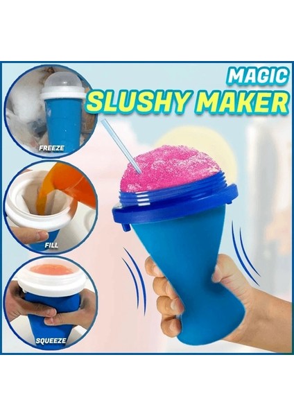 1 Adet Sarı 301-400 ml Kendi Kendine Yapılan Smoothie Bardağı Smoothie Konteyner Sallamak Hızlı Soğutma Kupası Buz Net Kırmızı Yoğurma Kabı Mikser Slush Maker Slushy Kupası (Yurt Dışından)