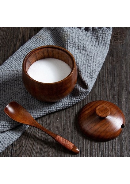 2 Adet-Set Ahşap Baharat Kavanoz Tuz Şekerlik Biber Kutusu Tuz Konteyner Saklama Kapaklı Kutu Kaşık Baharat Baharat Kavanoz Seti Ahşap Vintage (Yurt Dışından) indirimleri