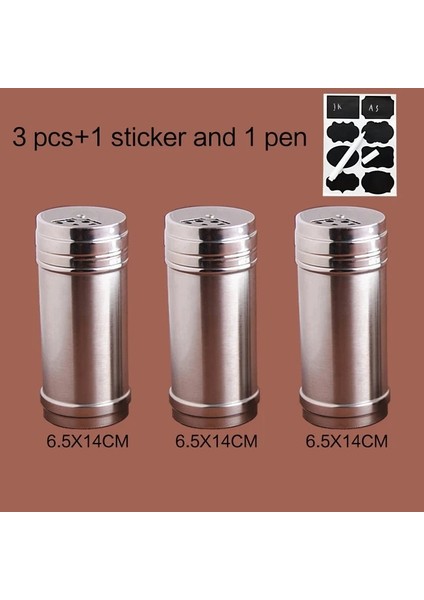 Set-D Baharat Kavanozları Çıkartmalar ve Kalemle Birlikte Paslanmaz Çelik Baharat Kavanoz Seti Tuzluk Baharat Biber Çalkalayıcı Barbekü Serpin Tuz Barbekü (Yurt Dışından) fiyatları