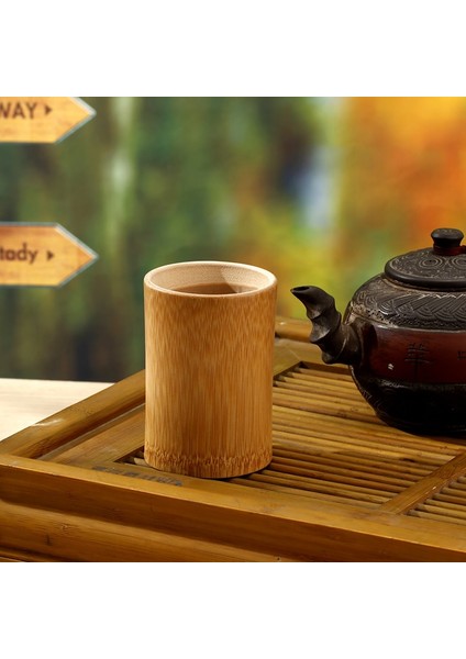 Stil B 101-200 ml 4 Adet/takım Japon Sake Fincan Doğal Bambu Çay Fincanı Çin Ahşap Su Bardağı Çay Şarap Kahve Suyu Içme Kupa El Yapımı (Yurt Dışından)