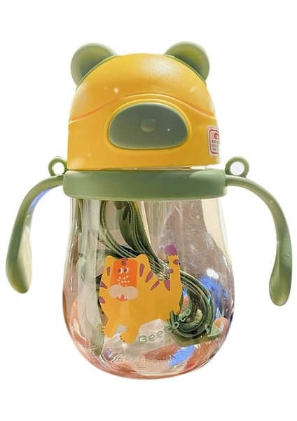 3c 301-400 ml Sevimli Bebek Sippy Su Bardakları Çocuk Kolu Beslemeyi Öğrenmek Içme Suyu Şişesi Anti-Boğulma Yerçekimi Topu ile Çocuklar Eğitim Pipetli Bardak (Yurt Dışından)