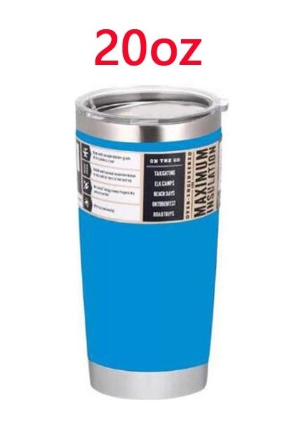 20OZ Açık Mavi Lazer Gravür Paslanmaz Çelik Tumbler 20OZ Tumbler Çift Duvar Vakum Yalıtımlı Seyahat Kahve Keller Büyük Kapasiteli Spor Bardakları (Yurt Dışından)