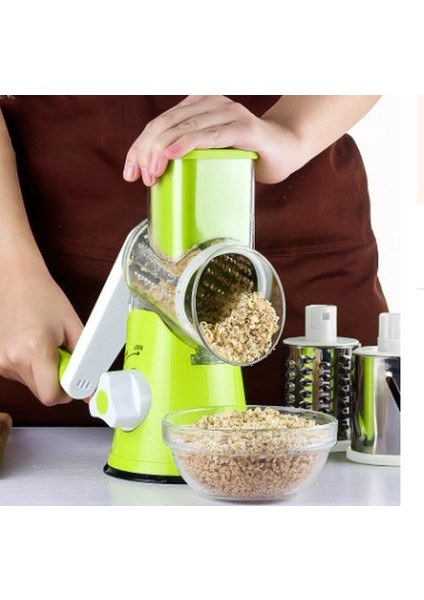 Yeşil 3 In 1 Dilimleme Rende Sebze Dilimleme Manuel Patates Havuç Plastik Peynir Rende Paslanmaz Çelik Bıçak Ev Mutfak Gereçleri Hediye (Yurt Dışından)