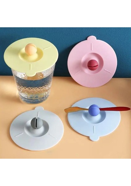 3 Adet Pembe Bardak Kapağı 2/3pc Anti-Toz Çay Kahve Mühürlü Kapak Yuvarlak Evrensel Gıda Sınıfı Kupa Kapağı Taşınabilir Kupa Bardak Kapağı Silikon Bardak Kapağı Bardak Aksesuarları (Yurt Dışından)