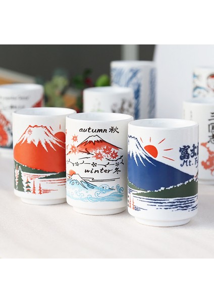 Japon Yemeği 300 ml Japon Gösterim Seramik Kupalar 300 ml Çay Şarap Suşi Sake Fincan Komik Aile Restoran Dekorasyon Arkadaşlar Için Seyahat Hediye (Yurt Dışından) modelleri