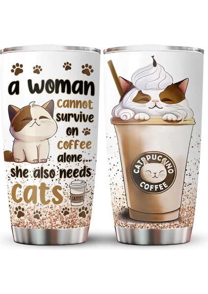 Kedi Severler Için 13 Kedi Hediyeleri Kapaklı Tumbler 20OZ, Kedi ve Kahve Severler Kadınlar Için Hediyeler Kız Erkek Kedi Paslanmaz Çelik Tumbler (Yurt Dışından) fiyatları
