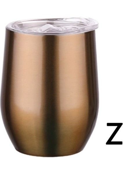 Z 12OZ 12OZ Şarap Tumbler Metal Saman ve Fırça ile Paslanmaz Çelik Su Şişesi Seyahat Kahve Kupaları Yumurta Şekilli Bardak Prarty Hediye Için (Yurt Dışından)