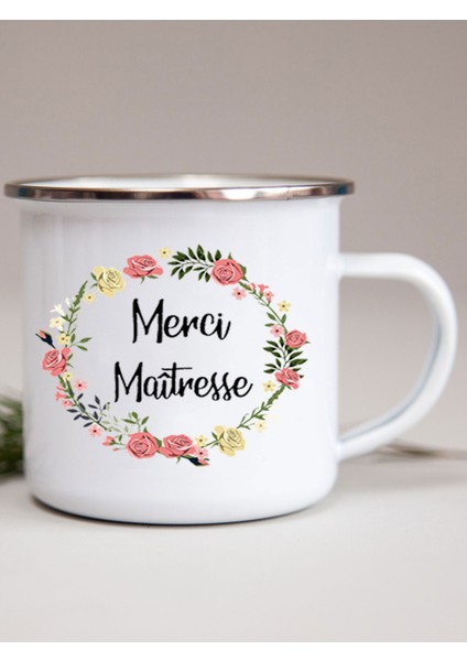 XH1729-A015WH-8 Fransız Çiçek Baskılı Emaye Kupalar Yaratıcı Kahve Kupa Süt Şarap Bira Içecek Meyve Suyu Fincanı Okul Ev Kolu Drinkware Öğretmen Hediyeler (Yurt Dışından) modelleri
