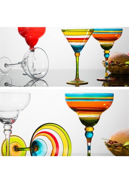 01 270 ml Yaratıcı Margarita Şarap Gözlük El Yapımı Renkli Kokteyl Bardağı Avrupa Kadeh Bardak Şampanya Bardağı Yaratıcı Şarap Gözlük Bar (Yurt Dışından)