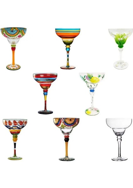 01 270 ml Yaratıcı Margarita Şarap Gözlük El Yapımı Renkli Kokteyl Bardağı Avrupa Kadeh Bardak Şampanya Bardağı Yaratıcı Şarap Gözlük Bar (Yurt Dışından)