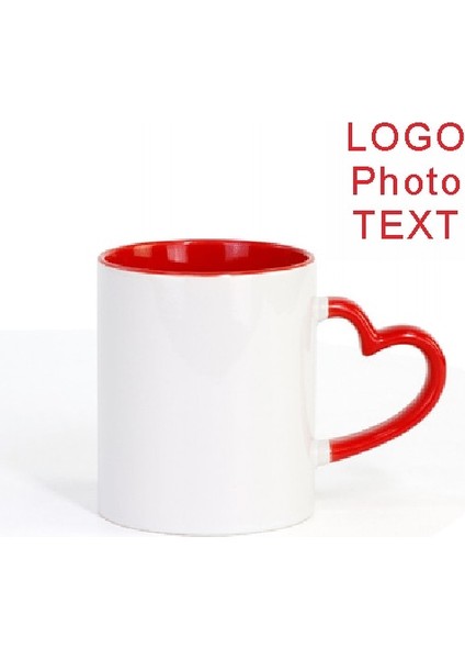 Kalp-Kırmızı 350ML Dropshipping Dıy Özelleştirilmiş 350ML 12OZ Seramik Kupa Baskı Resim Fotoğraf Logo Metin Kişiselleştirilmiş Kahve Süt Fincan Hatıra Çay Fincanları (Yurt Dışından)