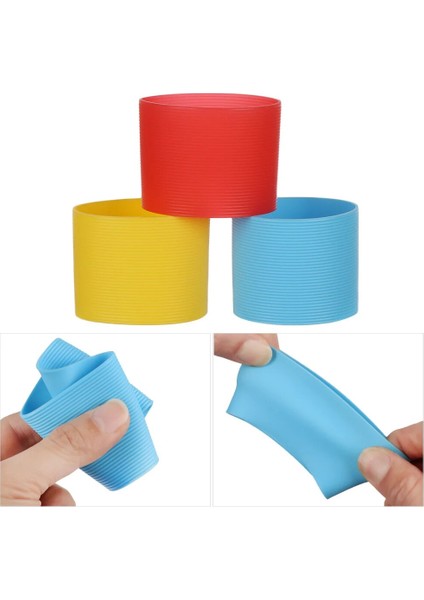 17 Yeni Silikon Kap Kollu Isı Yalıtım Şişesi Kollu Kaymaz Kupa Kollu Cam Şişe Kapağı Kupalar Için Seramik Kahve Fincanları Wrap (Yurt Dışından)