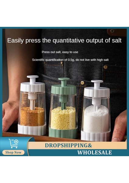 03 Öğütücü 0.5g Ölçümlü Tuzluk Itme Tipi Baharat Tuzluk Tuz Tankı Şeker Şişesi Baharat Biber Tuzluk Kavanoz Teneke Kutu Şişe (Yurt Dışından)