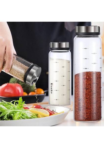 500ML Yomdıd Yüksek Borosilikat Cam Baharat Kutusu Biber Baharat Çalkalayıcı Mutfak Tuzu Susam Katı Çeşni Mühürlü Şişe Döner Kapaklı (Yurt Dışından)